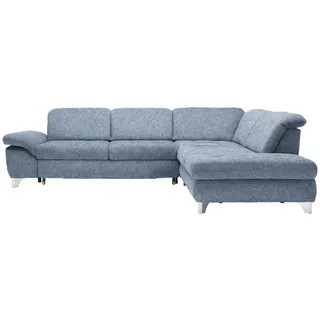 Beldomo Style Ecksofa , Hellblau , Textil , Uni , Ottomane rechts, L-Form , 319x260 cm , Goldenes M , seitenverkehrt erhältlich, Bettfunktion erhältlich, Hocker erhältlich , Wohnzimmer, Sofas & Couches, Wohnlandschaften, Ecksofas