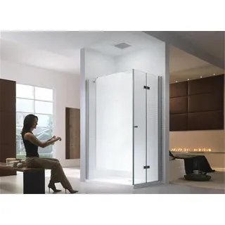 Glaszentrum Hagen Nora Komplettdusche mit Drehtür 80 x 195 cm Transparent/Weiß