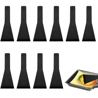 10 Stück Raclette Zubehör, Raclette Schaber Robust und Hitzebeständig, Teigspachtel Antihaft für Küchenwerkzeuge, Gourmet Bretter, Pfannen, Fondue, Käse (Schwarz)