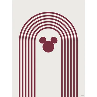 Komar Bild »Minimal Mickey« Disney 1 Stk. tlg. Wandbild zur Dekoration im Kinderzimmer - ohne Rahmen, rot