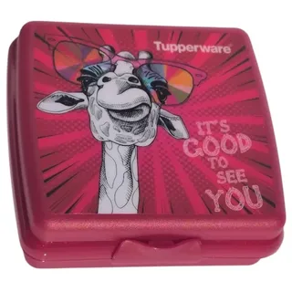 Tupperware Sandwich-Box Aufbewahrungsbox Brotdose quadratisch mit Scharnier und Verriegelung (rot Kamel)