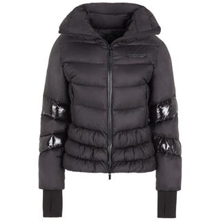 Armani Exchange Women's Limited Edition We Beat as One Funnel Neck Puffer Shell Jacket, Black, Extra Large