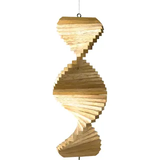 Windspiel Spirale aus Holz, Grösse:ca. 40 cm, Dekoration für den Garten, Balkon, hängend