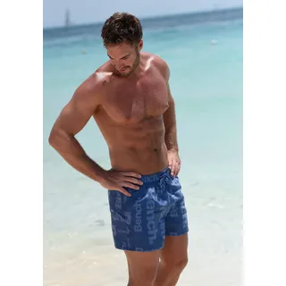 Badeshorts BENCH., Herren, Gr. XL (54/56), Kurz, blau (blau (kurzgröße)), Microfaser, Polyester, bedruckt, Badehosen Badeshorts, kurze oder lange Form, Topseller