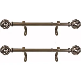 Decopolitan 1" Cage Gardinenstange, Stahl Bronze, Dunkelbronze, 12 to 20 Inches