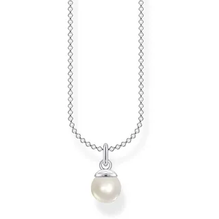 Thomas Sabo Kette mit Anhänger Perle silber, 925 Sterlingsilber, 38-45 cm Länge