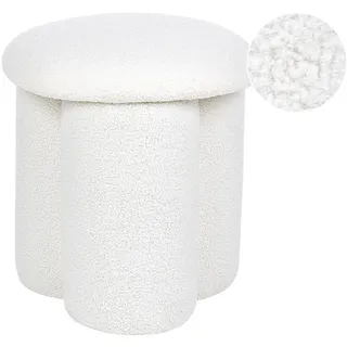 Beliani Pouf Cremeweiß Carrington , Weiß , Textil , Rund , 40x45x40 cm , Wohnzimmer, Sessel, Hocker & Hockerbänke, Poufs