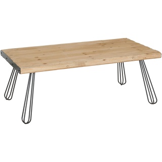 Mendler Couchtisch HWC-L73, Tisch Wohnzimmertisch, Industrial Massiv-Holz MVG-zertifiziert 120x60cm, natur