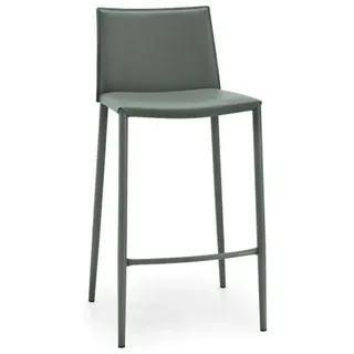 Connubia Tresenstuhl , Grau , Metall, Leder , Echtleder , 43x90x49.5 cm , Esszimmer, Barmöbel, Barhocker