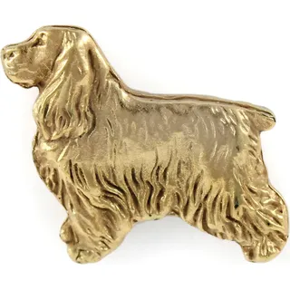 English Cocker Spaniel, Englische Cockerspaniel  - Vergoldete Brosche, eleganter Hundeschmuck, einzigartige Brosche der Marke Art-Dog