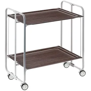 DON HIERRO - Servierwagen, klappbar, 2 Böden, grauem Rahmen. Bauhaus-Wengue