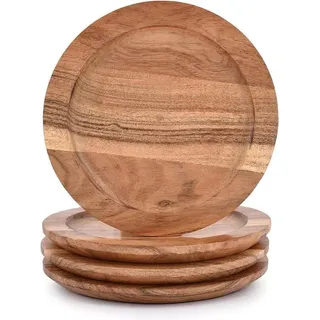 Rundes Esszimmertisch-Set aus Acacia-Holz - Familien-Abendessen - 2032 cm x 2032 cm x 190 cm.