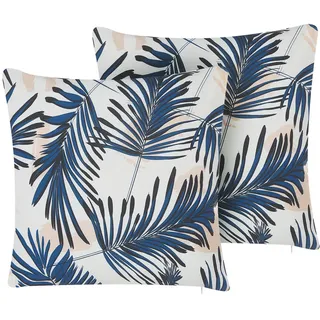 Beliani Gartenkissen 45 x 45 cm Blau