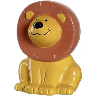 LEONARDO Bambini Spardose, Keramik Sparschwein mit Schlüssel, Geschenk für Kinder, Jungen Mädchen, 12,8 cm, orange bunt, 039192