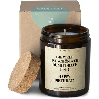 Geburtstag Geschenk Duftkerze im Glas mit Spruch aus Soja - natürlich handgemacht - Birthday present - persönliche nachhaltige Geschenkidee für beste Freundin Freund Mama Papa - für Frauen, Männer