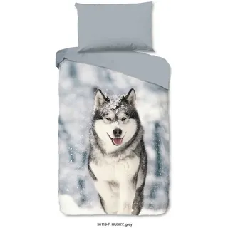 Kinderbettwäsche , Grau , Textil , Hund , 140x200 cm , atmungsaktiv , Heimtextilien, Bettwäsche & Leintücher, Kinderbettwäsche