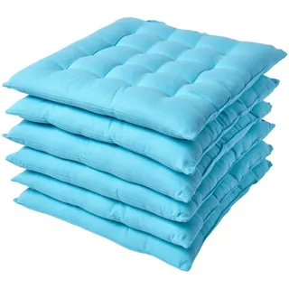 Homescapes Stuhlkissen 6er-Set 40 x 40 cm Silber