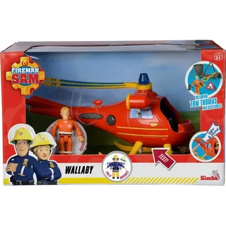 SIMBA Feuerwehrmann Sam Helikopter. Wallaby mit Figur 925-2510 - Rot