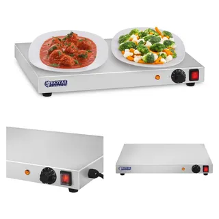Elektrischer Teller, Warmhalteplatte, Tischwärmer 250W Royal Catering - Silber