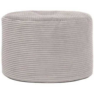 I.C.O.N. Icon Milano Hocker, Grau, Flauschiger Cord Stoff, Sitzsack Cord, Sitzpuff Hocker mit Füllung, Fußhocker für das Wohnzimmer, Deko Wohnzimmer