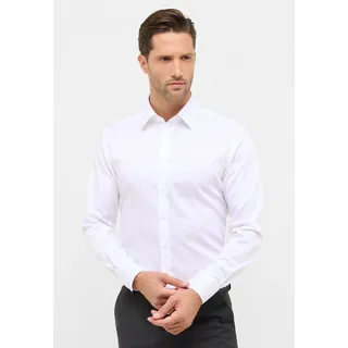 Langarmhemd ETERNA "MODERN FIT", Herren, Gr. 48, Normalgrößen, weiß, Satin, 100% Baumwolle, tailliert, Manschette, Hemden Langarmhemd, NON IRON (bügelfrei)