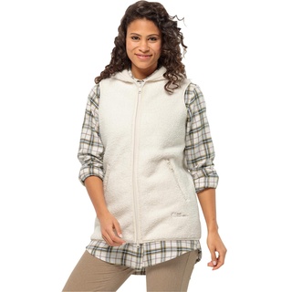 Jack Wolfskin Damen HIGH CURL Long Vest W Fleece-Weste, Cotton White, L