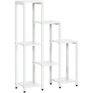 Outsunny Pflanzenständer mit 7 Ablagen 65 x 23 x 94,5 cm Weiß