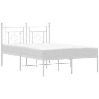 vidaXL Bettgestell mit Kopfteil Metall Weiß 120x200 cm