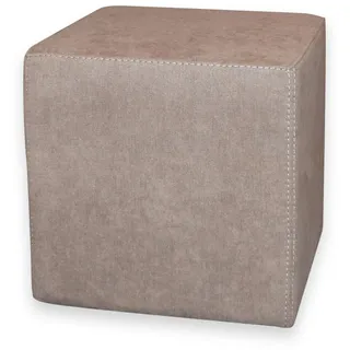 Betten-ABC Kubi – Sitzwürfel mit Polsterstoff und Füßen, in fünf Farben - Taupe