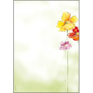 Sigel Motiv-Papier "Spring Flowers", DIN A4, 90 g/m2, 50 Blatt, aus nachhaltigem Papier