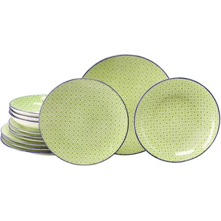 CreaTable Tafelservice Mediterran 12-tlg. Grün/Mosaik