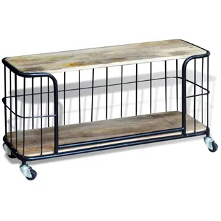 vidaXL TV-Schrank Massivholz Mango 100x40x45 cm Braun Holz