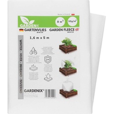 GARDENIX 8 m2 Wintervlies für Pflanzen 50g/m2 ‒ Winterschutz - Hohe UV-Stabilisierung reißfest und wasserdurchlässig (1,6m x 5m)