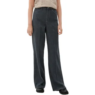 s.Oliver BLACK LABEL Damen 2121285 7 8 Jeans Fit Milly Wide leg, Grau, 36W / 32L EU