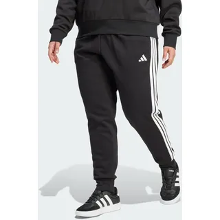 adidas Essentials 3-Stripes Fleece Slim Hose (Große Größen). schwarz|weiß 2XL