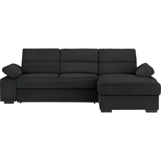 Cantus Ecksofa , Schwarz , Textil , Uni , Ottomane rechts, L-Form , 258x166 cm , Typenauswahl, Stoffauswahl, seitenverkehrt erhältlich, Hocker erhältlich , Wohnzimmer, Sofas & Couches, Wohnlandschaften, Ecksofas