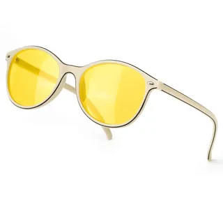 TJUTR Frauen polarisierte Nachtfahrbrille - Anti Glare Night Vision Yellow Lens - reduzieren Scheinwerfer Blendung nachtsichtbrille