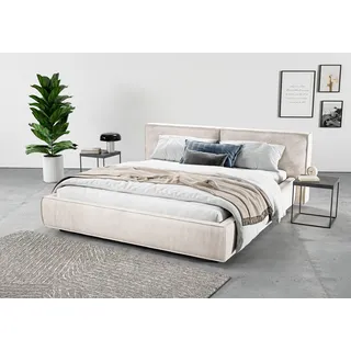 Home affaire Polsterbett »Adrina mit Biesenoptik, Feincord und Luxus-Microfaser« bis 280kg, auch in Überlänge 220 cm, 4 Breiten bis 200cm, weiß