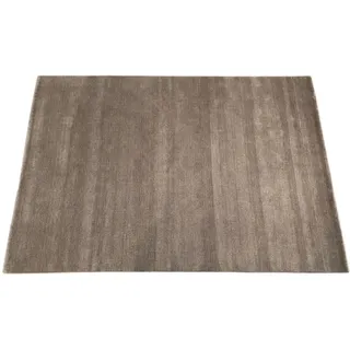 Taup Grau Teppich 100% Wolle 170x240 cm Handgewebt einfarbig gefärbt Uni AN2