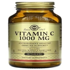 Solgar Vitamin C 1000mg, 90 Tabletten - Starke Antioxidative Unterstützung und Immunsystem Booster