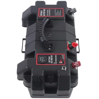 Trolling-Motor-Batteriekasten, Dual-USB-Ports, leichtes Design, Schwarz