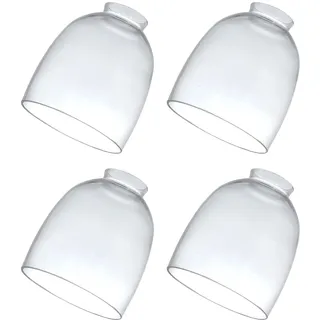 4 Stück klare Glasschirme, Ersatz-Glaskugeln für Deckenventilator-Leuchten, 5,4 cm Passform, 12,1 cm Durchmesser, Lampenschirm mit hoher Durchlässigkeit