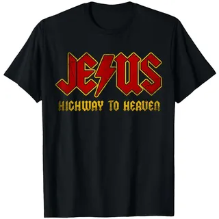 Christus Jesus Highway to Heaven, Superheld Jesus Christian T-Shirt, Herren, Schwarz, M