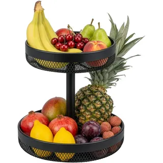 eluno Obstkorb, schwarz, Metall , Schwarz , 31.5 cm , Geschirr, Schalen & Schüsseln, Obstschalen