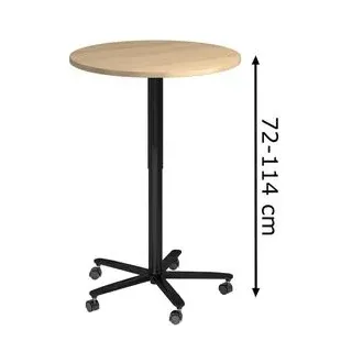 Hammerbacher VST08 Stehtisch höhenverstellbar eiche 80,0 x 80,0 x 72,0 - 114,0 cm