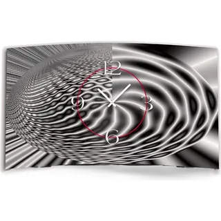 Abstrakt grau Designer Wanduhr modernes Wanduhren Design leise kein ticken DIXTIME 3D-0272 - Schwarz