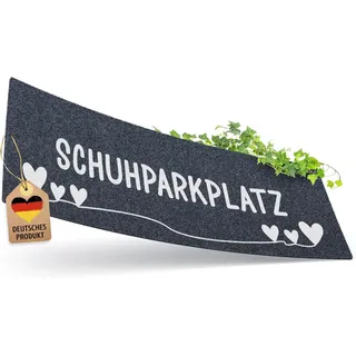 ElbFuchs Schuhparkplatz Fußmatte 100x35cm Grau I Waschbare & rutschfeste Indoor-Schuhmatte & Abtropfmatte I Ideal als Schuhunterlage & Schuhablage I Schmutzfangmatte für Flur & Eingang
