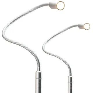 kalb Material für Möbel 3W LED Bettleuchte dimmbar Leseleuchte Nachttischlampe Bettlampe Leselampe, Auswahl:2er Set silbergrau