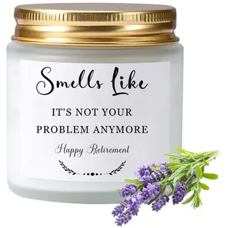Ronoza Renteneintritt Geschenk für Frauen und Männer - Ruhestand Duftkerze für Kollegen, Freundin, Leiter, Papa, Mama, Oma (Lavendel)