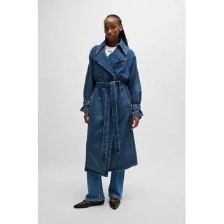 HUGO Blue Trenchcoat »Garena«, mit Taillengürtel, All Over Denim Fashion Piece Jeanstrenchcoat, blau